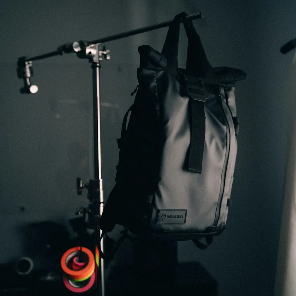 Preloved Eastpak Roll-Top Backpack Grey / Black — front view