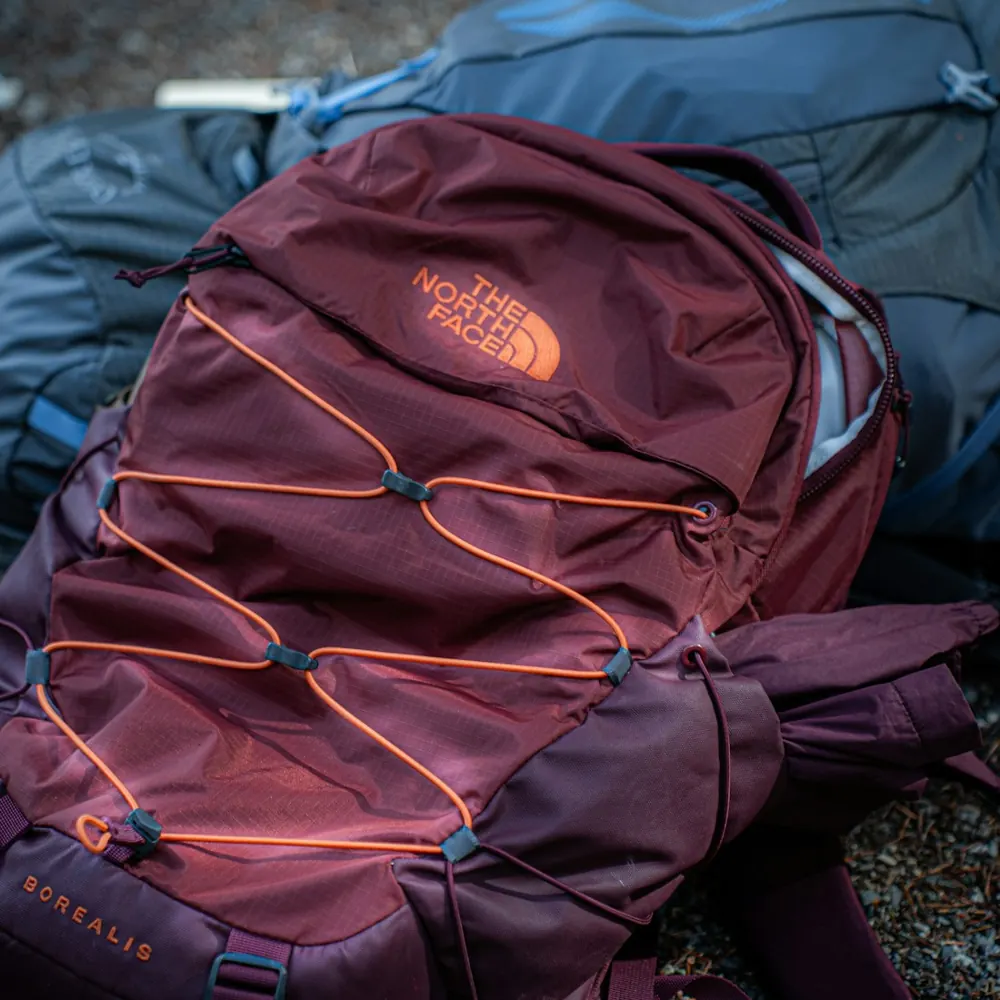 Preloved The North Face Recon Backpack Boysenberry / Orange — front view